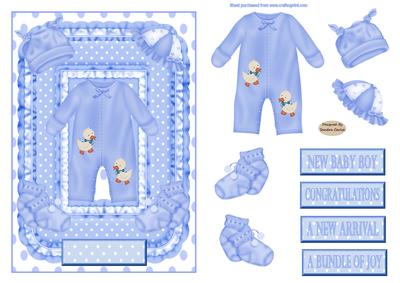 New Baby Boy Decoupage Topper