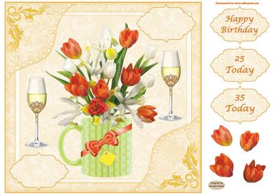 Pretty Flowers Decoupage Topper