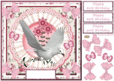Pretty Floral Birthday Decoupage Card Front4