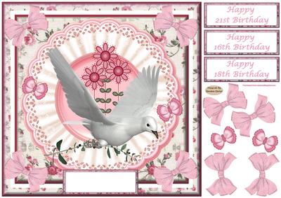 Pretty Floral Birthday Decoupage Card Front6