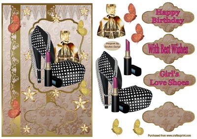 Perfume & Shoes Decoupage Card Front