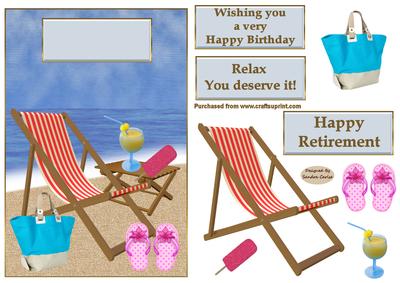 Birthday At the Beach Decoupage Topper