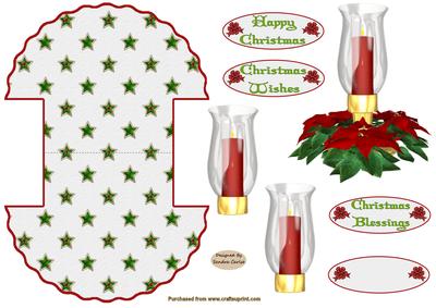 Christmas Poinsettia Wobble decoupage card