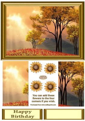 A Golden Sky Scene Card Front