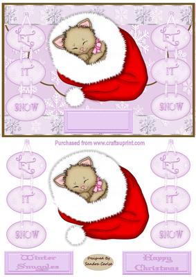Winter Snuggles Decoupage Card Front