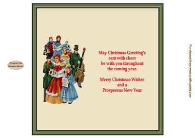 Carol Singers 7.5 x 7.5ins Vintage Insert