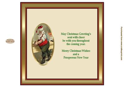 Santa 7.5 x 7.5ins Vintage Christmas Insert