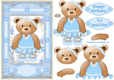 Pretty in Blue Ballerina Card Front