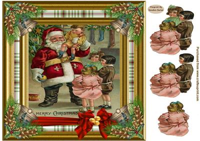 Christmas Santa 8x8ins Topper 2