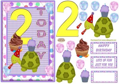 Happy 2nd Birthday Decoupage Card Front