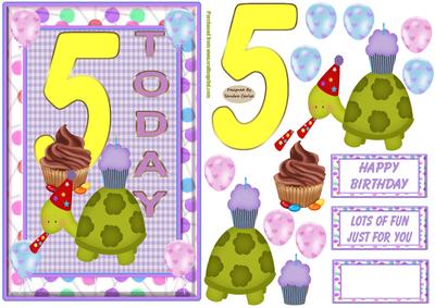 Happy 5th Birthday Decoupage Topper