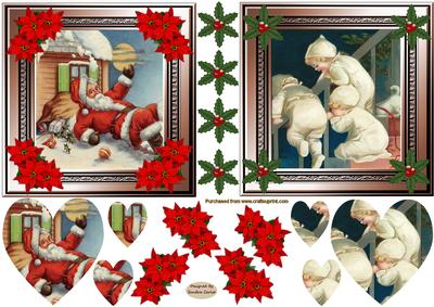 Christmas 5x5ins Toppers x 2