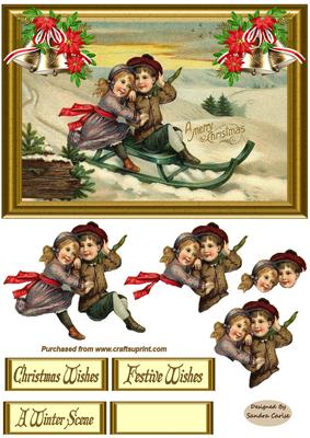 Christmas Winter Scene Decoupage Topper