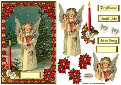 Christmas Peaceful Wishes Decoupage Topper