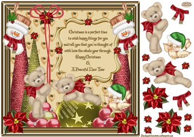 Christmas Blessings 8x8ins Decoupage Topper