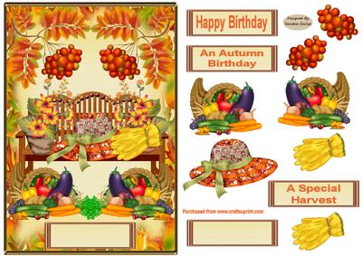 Autumn Garden Decoupage Topper