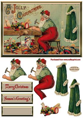 Christmas Santa is Busy for Christmas Topper 1