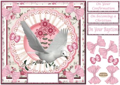 Pretty Dove of Peace 8x8ins Card Front