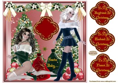 Christmas Santa Baby 8x8ins Topper 2