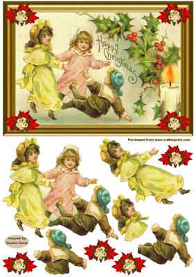 Christmas Joy Decoupage Card Front