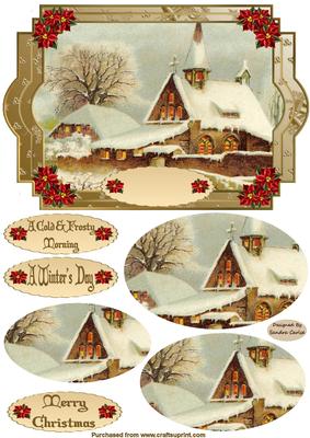 Christmas Snowy Winters Day Pyramid Topper