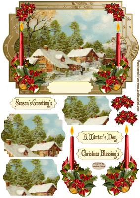 Christmas Winters Day Decoupage Topper 1