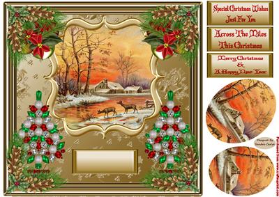 Vintage Christmas Scene Topper
