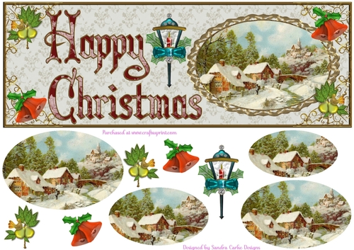 Vintage Christmas Large dl Pyramid Topper