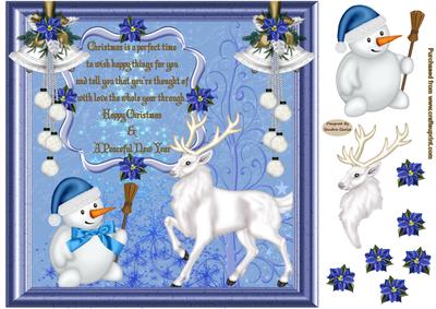 Little Snowman 8x8ins Card Front