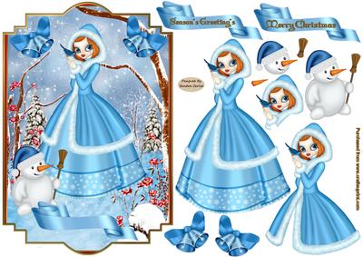 Winters Day Christmas Decoupage Topper