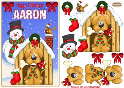 Happy Christmas Aaron Snowman Topper