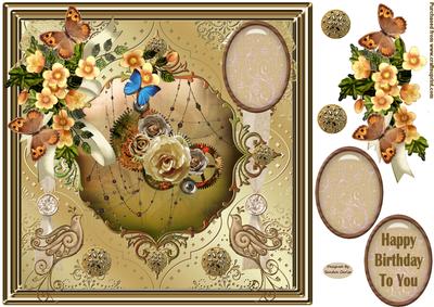 Pretty Steampunk 8x8ins Decoupage Topper