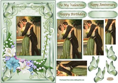 My Love Floral Vintage Pyramid & Decoupage Topper