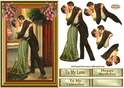 To My Love Decoupage Card Front