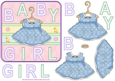 Baby Girl 6x6ins Card Front 2