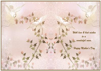 Pretty Dove & Flowers Mother's Day Insert