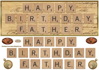 Happy Birthday Father Large Dl Card Front