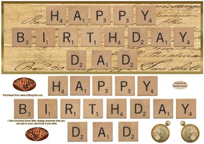 Happy Birthday Dad Large Dl Card Front