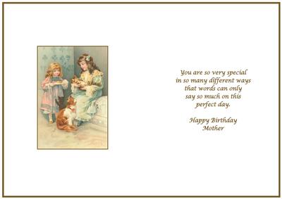 Happy Birthday Mother Vintage Insert