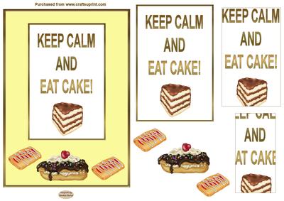 Keep Calm and Eat Cake 5 x 7ins Card Front