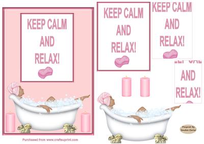 Keep Calm and Relax 5 x 7ins Card Front