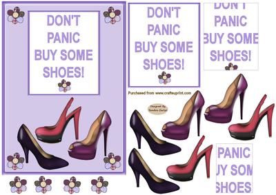 Dont Panic Shoes birthday 5 x 7ins Card Front