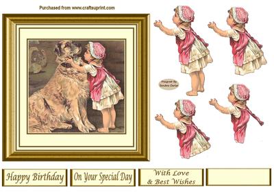 You're So Cute Decoupage 6 x 6ins Card Front