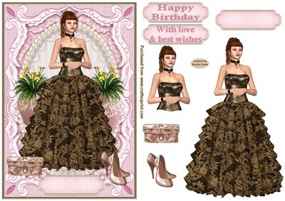 All Dressed Up Decoupage Card Front