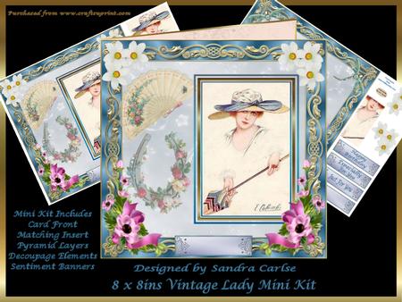 Vintage Lady 8 x 8ins Mini Kit