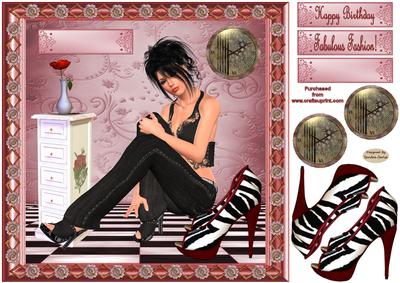Fabulous Fashion 8 x 8ins Card Front