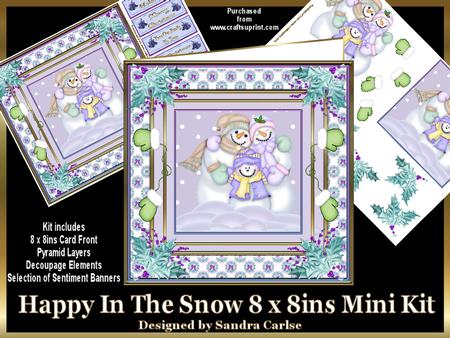 Christmas Happy in the Snow 8 x 8ins Mini Kit