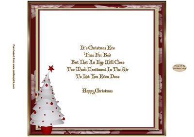 Santa in the Snow 8 x 8ins Vintage Insert