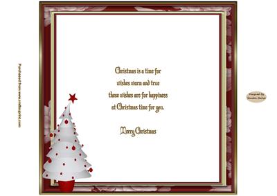 Santa in the Snow 8 x 8ins Vintage Insert 1