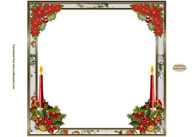 Christmas Holly & Berries 8 x 8ins Insert 2